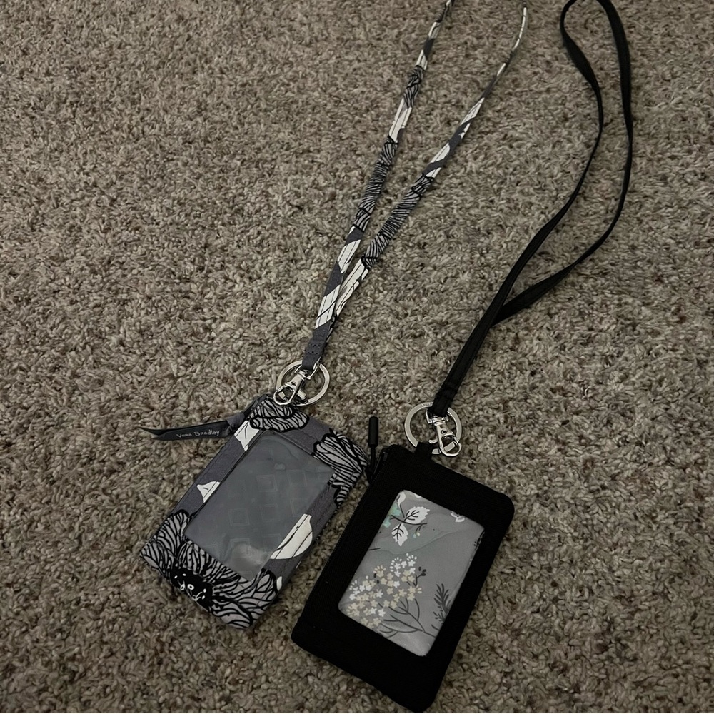 Vera Bradley Black and Gray Lanyard Set